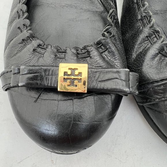 Tory Burch Black Eddie Bow Ballet Flats 9 - Picture 9 of 10